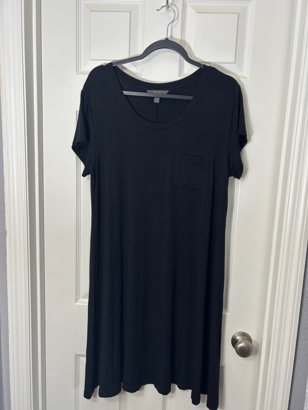 MIX by 41 Hawthorn Black Midi T-shirt Dress with Chest Pocket